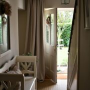 The Capri Stripe ~ French Blossom on Grainsack Linen - Image 5