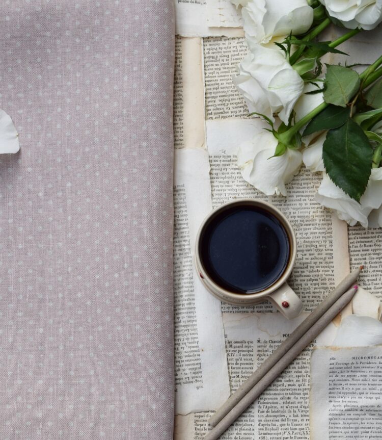 Dots with an Andalusian Pink Background ~ On Stone Linen