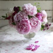 Giardino ~ Rose & Thyme on Cream Linen * - Image 5