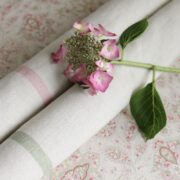 Xanthe ~ Peony & Sage colourway on Cream Linen * - Image 4
