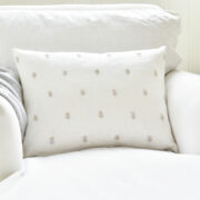 Pienza Hand Embroidered Sprigs ~ Stone/Natural on Oyster White Linen ON SALE £95pm - Image 3