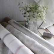 Sorrento Stripe ~ On Oyster White Herringbone Linen (3 colourways available) - Image 3