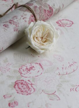 Peony & Sage Bella Rosa on Ivory Linen