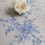 Mia ~ Porcelain Blues on Stone Linen (Available on white upon request) - Image 4