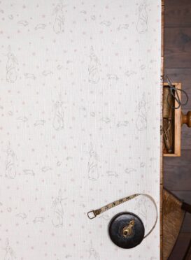 Rabbit All Star ~ Pink Stars on White Linen Union