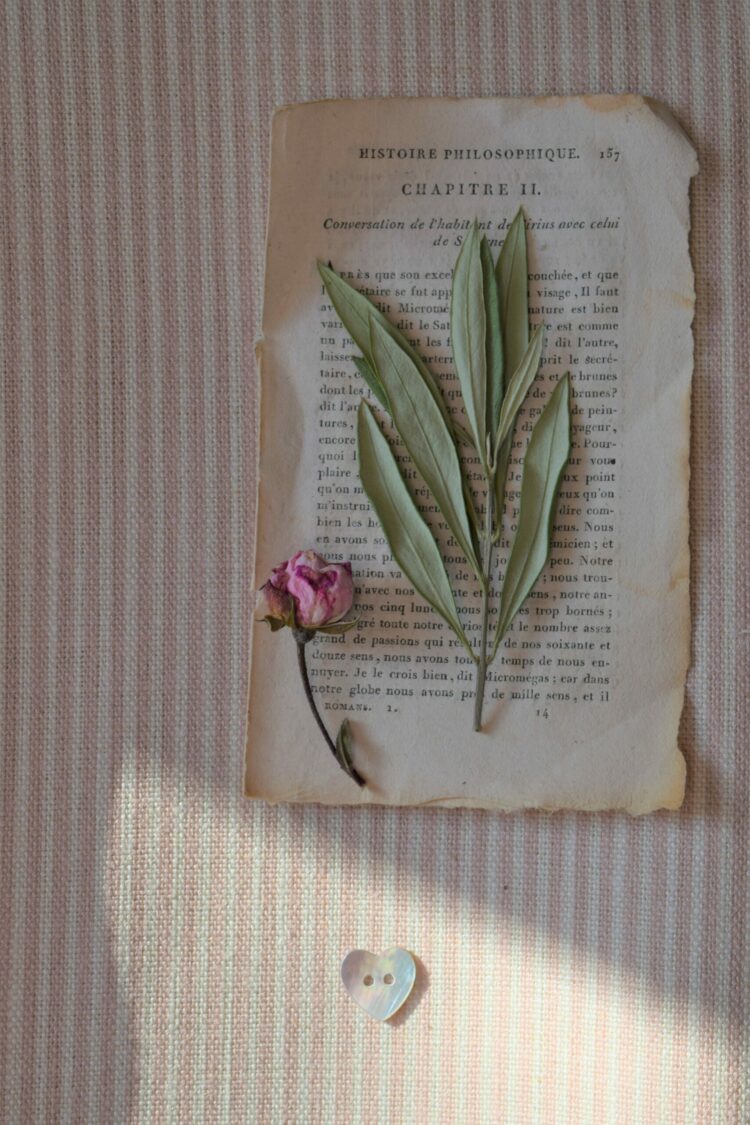 Skinny Pinstripe REVERSED ~ Mulberry Pink on Cream Linen *