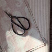 Skinny Pinstripe REVERSED ~ Mulberry Pink on Cream Linen * - Image 2