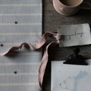 Stars and Stripes ~ Sky & Navy on Cream Linen ** - Image 3