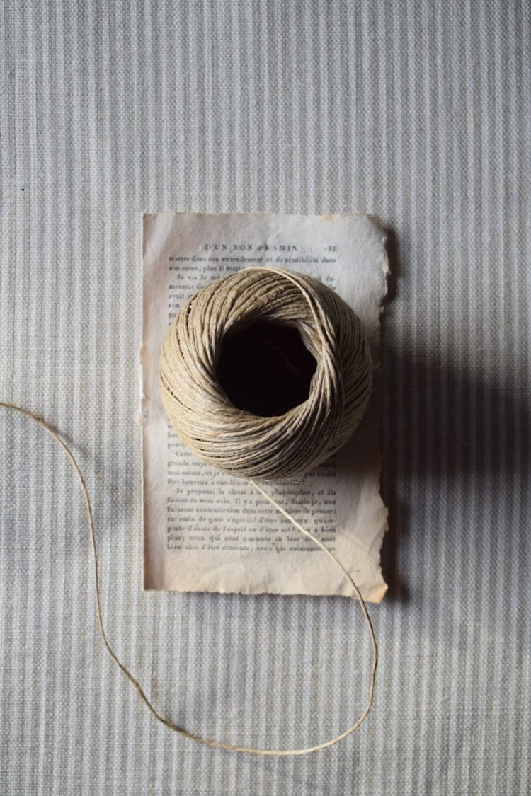 Skinny Pinstripe REVERSED ~ Donkey on Cream Linen *