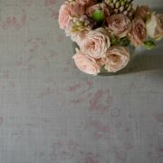 Charlotte Grande ~ Soft Pinks Vintage on Cream Linen - Image 2