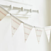 Stars and Stripes ~ Mulberry Pink & Grey on Cream Linen * - Image 3