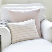 Stars and Stripes ~ Mulberry Pink & Grey on Cream Linen * - Image 4