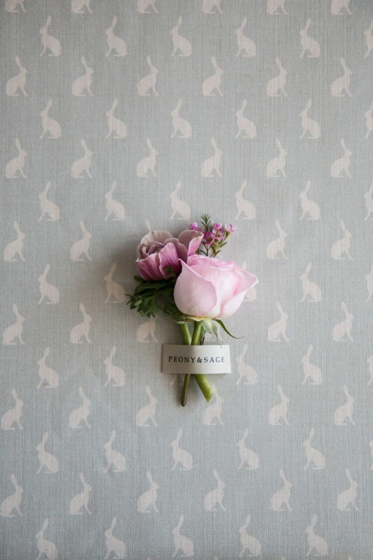 Hops (Mini) ~ Faded Duck Egg Background on Cream Linen *