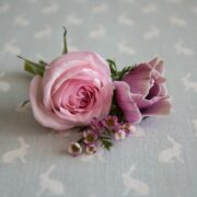 Hops (Mini) ~ Faded Duck Egg Background on Cream Linen * - Image 3