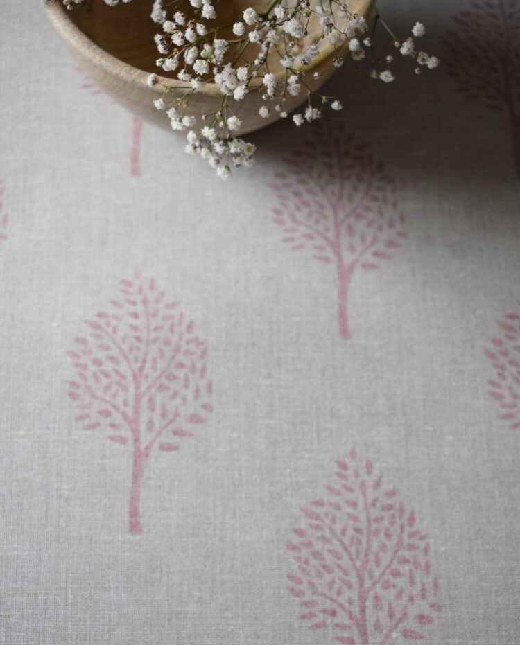 Indian Trees ~ Rouge on Stone Linen