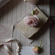 Charente Stripe ~ Mulberry Pink on Cream Linen * - Image 2