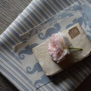 Charente Stripe ~ Weathered Blue on Cream Linen * - Image 2