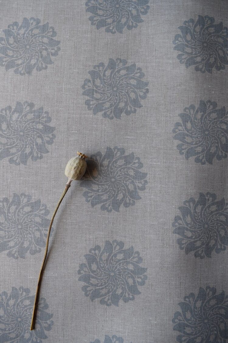 Zahara ~ Blue Gray Positive on Stone Linen