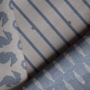 Stars and Stripes ~ Weathered Blue and Dark Grey on Cream Linen * - Image 2