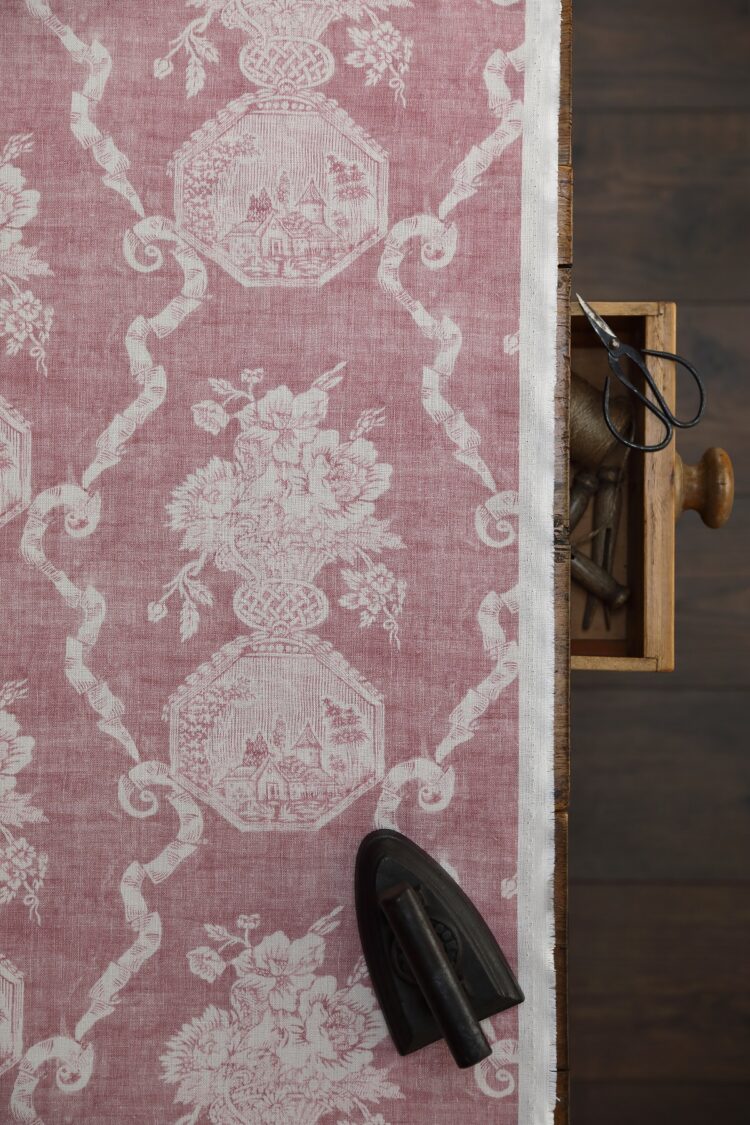Greta ~ Grape on Cream Linen