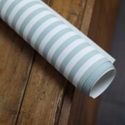 Chelsea Stripe Starling Egg Blue on White Wallpaper - Image 2