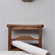 Chelsea Stripe Pale Peony Pink on White Wallpaper - Image 3