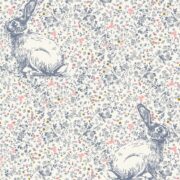 Delilah's Rabbit ~ Slate Blue and Lime Wallpaper CREAM BACKGROUND - Image 4