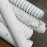 Delilah's Rabbit ~ Slate Blue and Lime Wallpaper CREAM BACKGROUND - Image 7