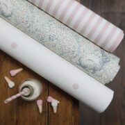 Delilah's Rabbit ~ Slate Blue and Lime Wallpaper CREAM BACKGROUND - Image 9
