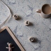Delilah's Rabbit ~ Slate Blue and Lime Wallpaper CREAM BACKGROUND - Image 2