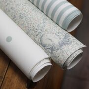 Delilah's Rabbit ~ Slate Blue and Lime Wallpaper CREAM BACKGROUND - Image 8