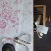 Lozere Grande ~ Mulberry Pink on Stone Linen - Image 5