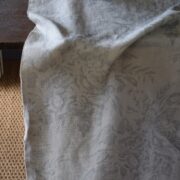 Lozere GRANDE~ Dusky Blues on Pure White Linen - Image 2