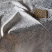 Lozere GRANDE~ Dusky Blues on Pure White Linen - Image 3