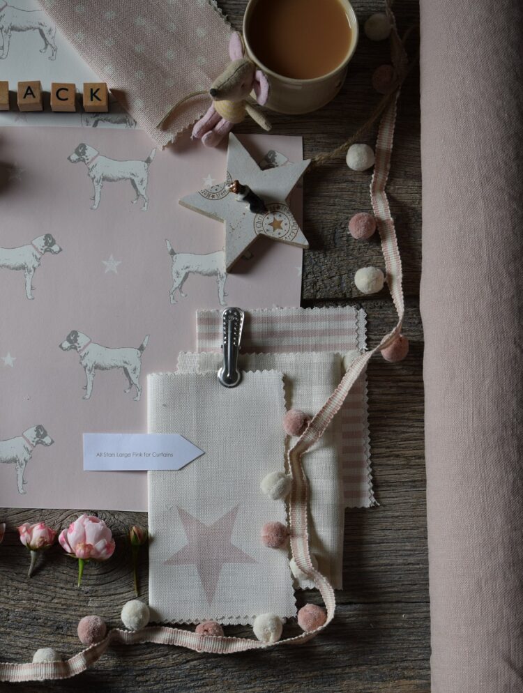 Girls Room 7 Jack All Star Pink Icing Wallpaper, Stars, Eva Stripe