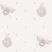 Bee and Blackberry Natural on Ivory Wallpaper - Image 2