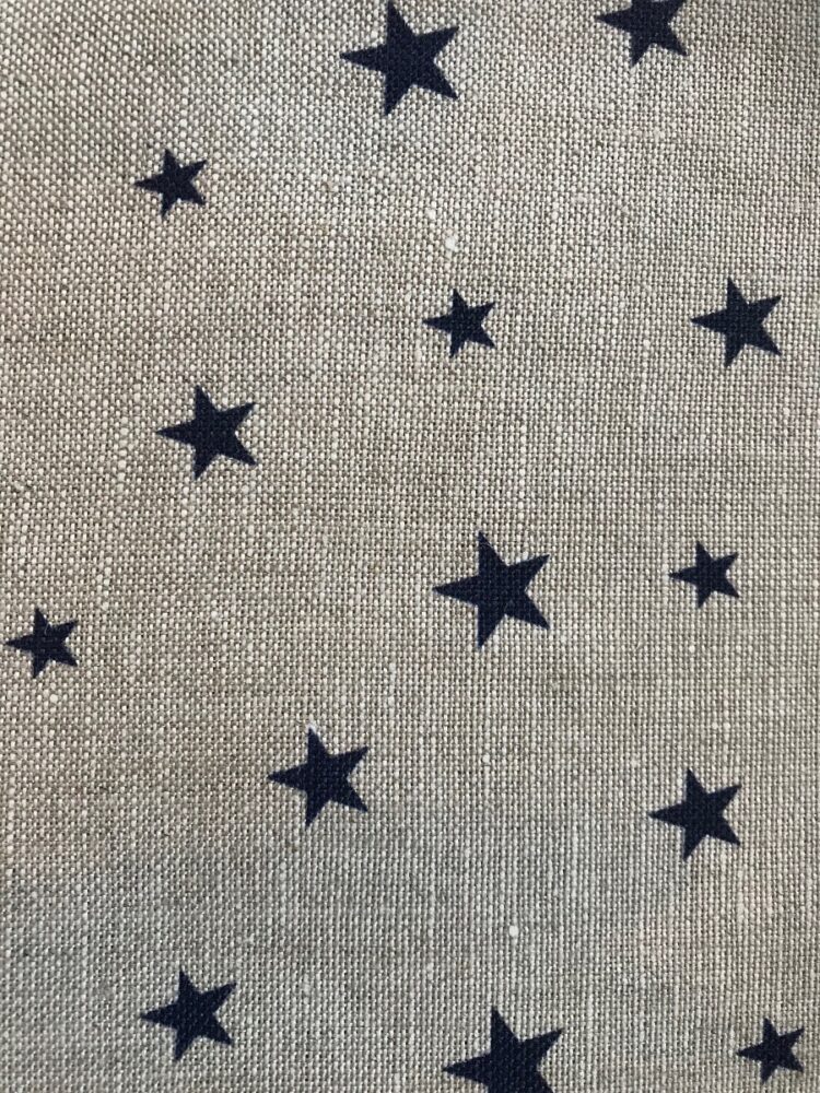 All Stars (Small) ~ Navy on Stone Linen
