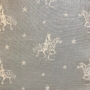 Large Vintage Cowboys ~ Heavy Rain on Cream Linen - Image 3