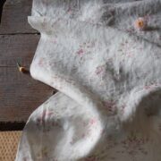Hattie II Grape and Basil ~ on NEW White Linen - Image 3