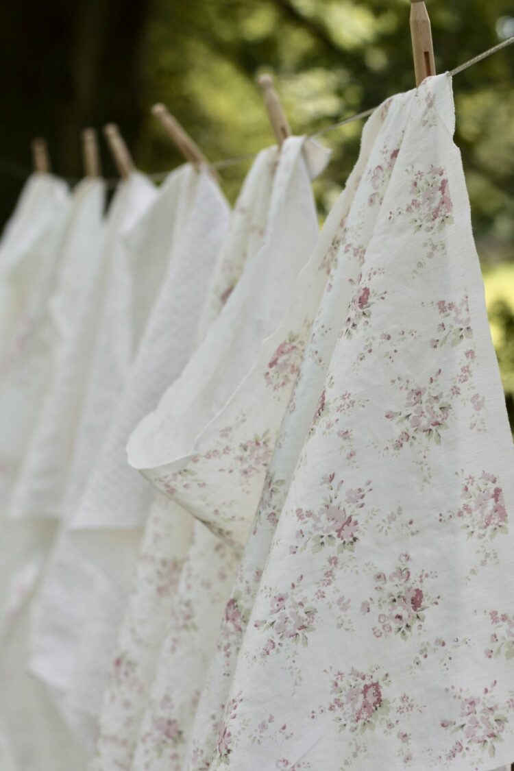 Hattie II Grape and Basil ~ on NEW White Linen