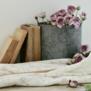 Giardino II ~ Grape & Basil on White Linen or Cream Linen - Image 3