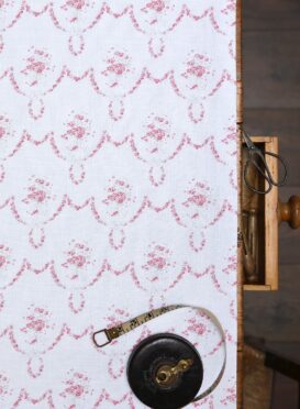 Tallulah Pomegranate on Belgian White Linen