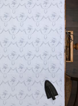 Tallulah Smokey Blues on White Linen