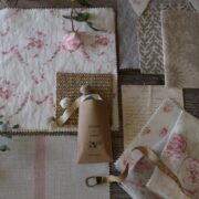 Tallulah Pomegranate on Vintaged Oyster White Linen - Image 2