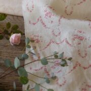 Tallulah Pomegranate on Vintaged Oyster White Linen - Image 4