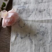Tallulah Smokey Blues on White Linen - Image 2