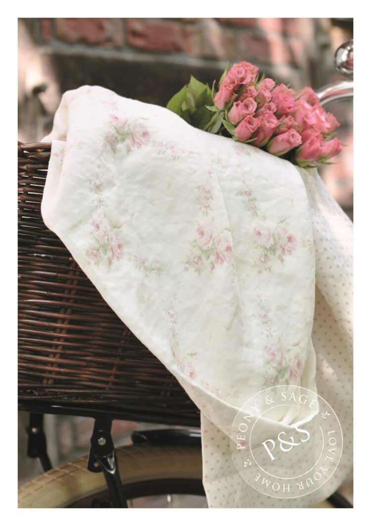 Izzy Grape and Basil on New White Linen