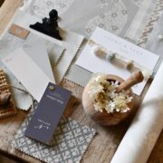 Plain Chevron ~ Rain Positive on Ivory Linen - Image 2