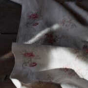 Bea in Pomegranate & Sage on Vintaged Cream Linen - Image 3