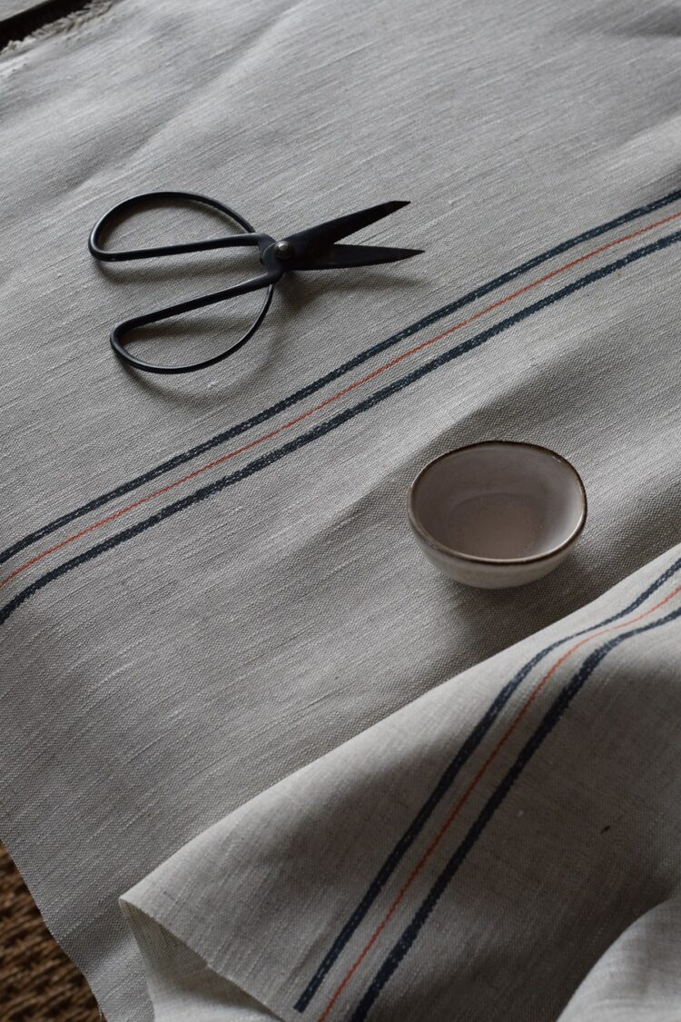 Provence Stripe Mussel & Rust on Dune Linen